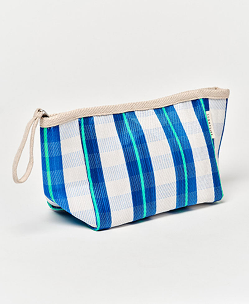 Sunny Life Recycled Nylon Beach Pouch La Mer Blue Neon - Beach Bags