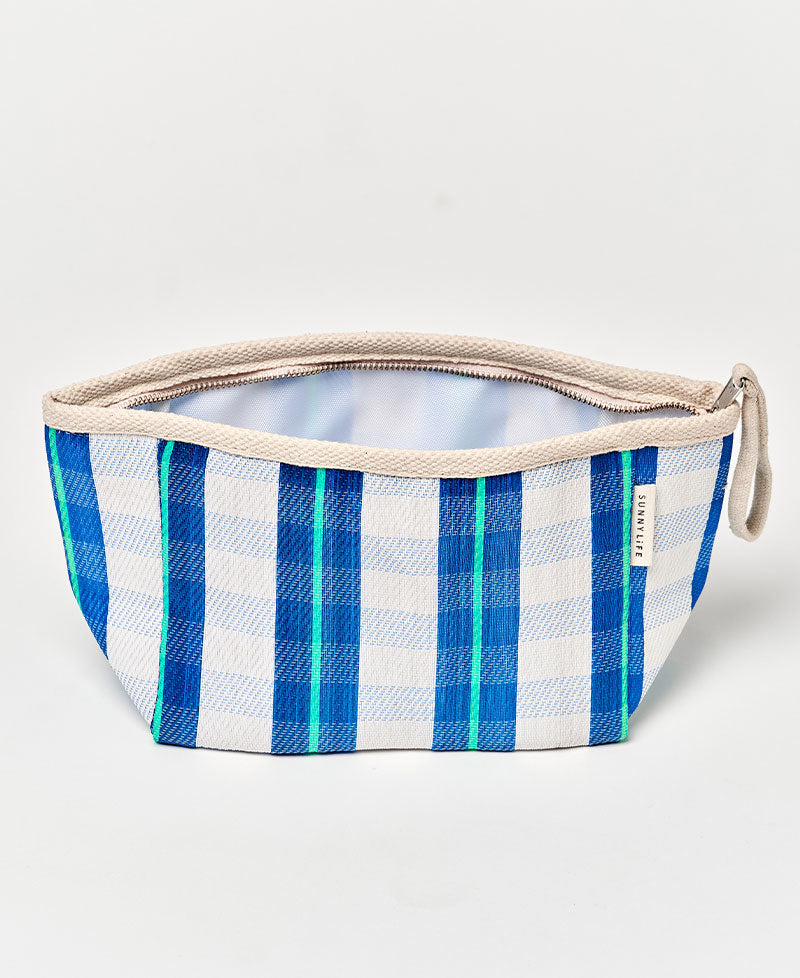 Sunny Life Recycled Nylon Beach Pouch La Mer Blue Neon - Beach Bags