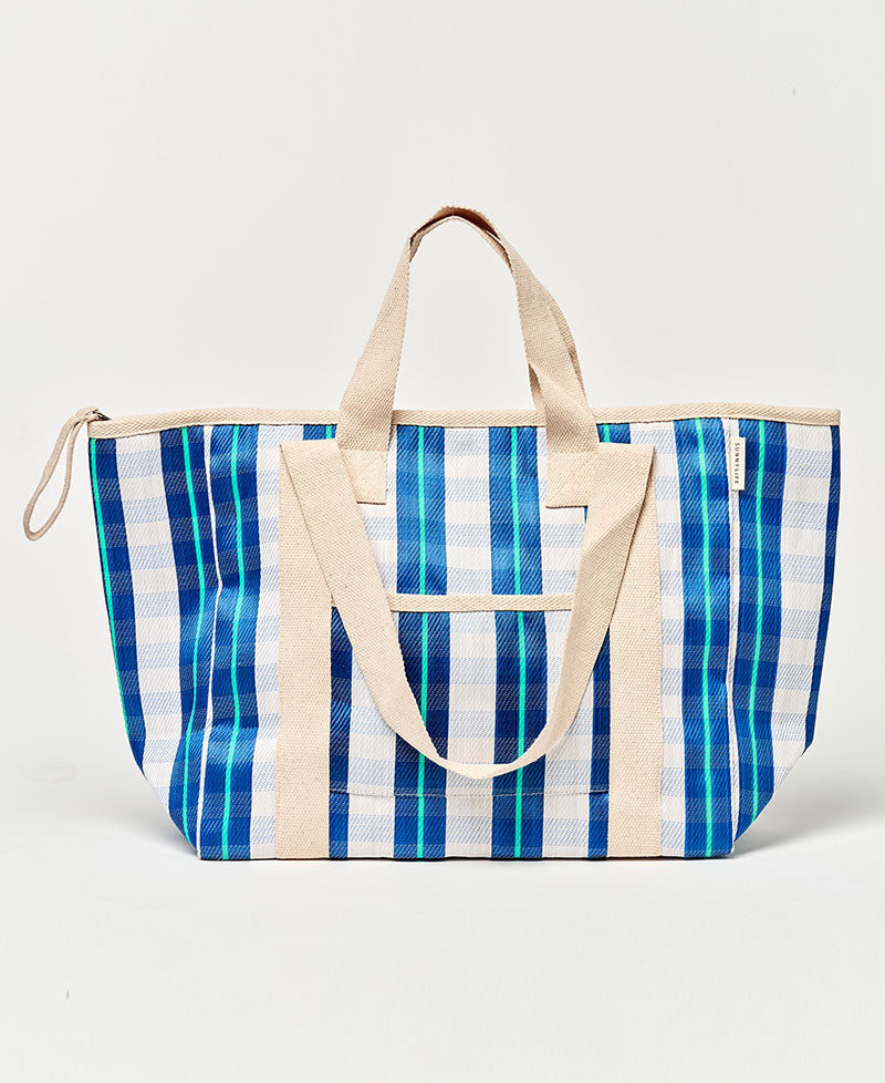 Sunny Life Recycled Nylon Cooler Tote Bag La Mer Blue Neon - Tote Bags