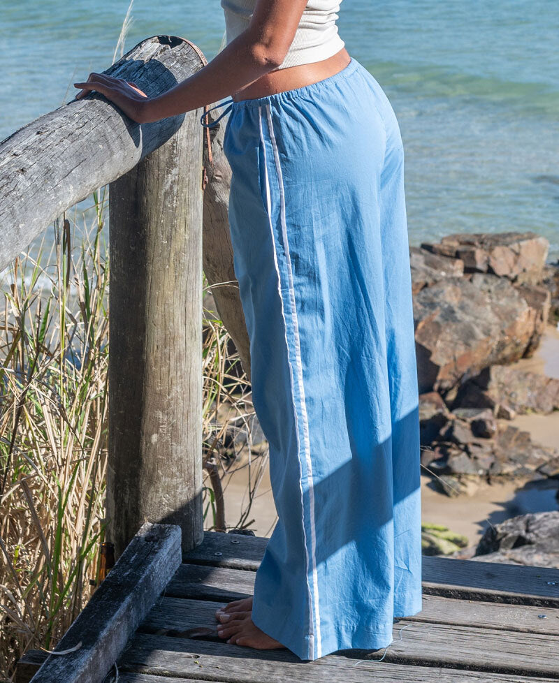 Golden Breed Nicki Pant | Surf Blue/White - Trousers