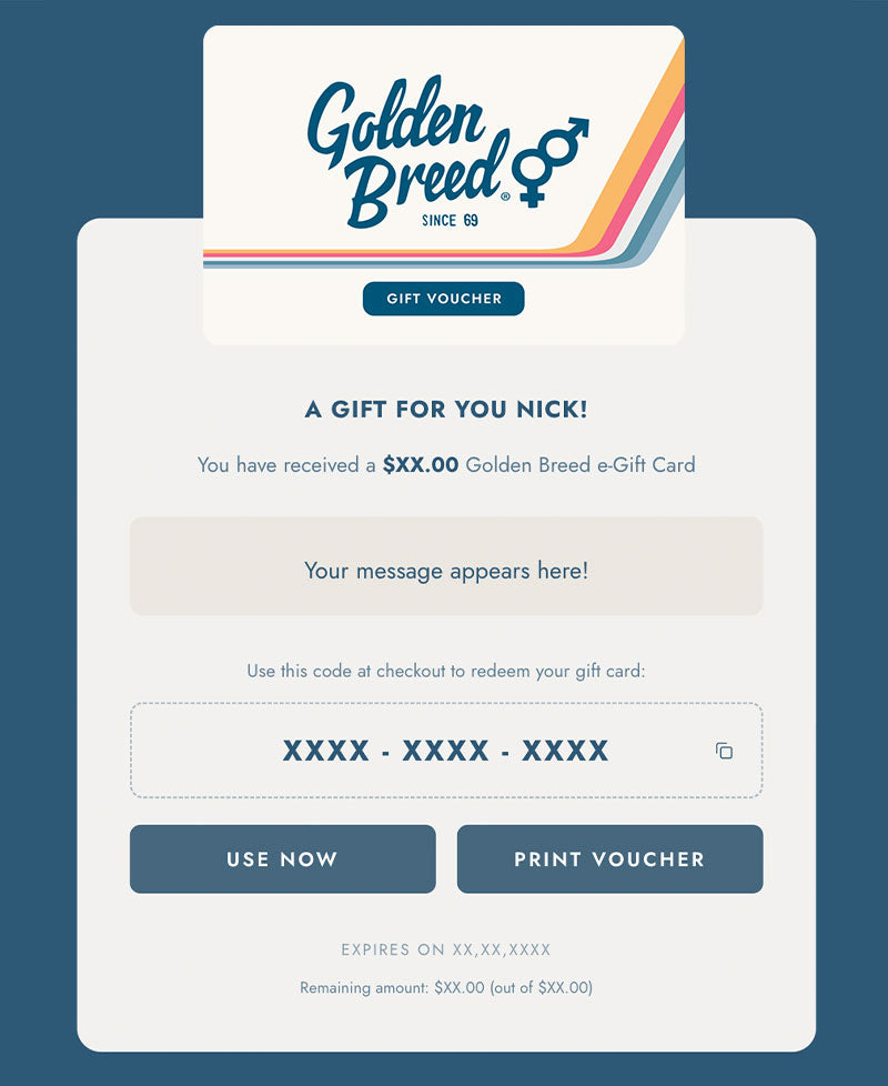 Golden Breed e-Gift Card | Original - Gift Cards