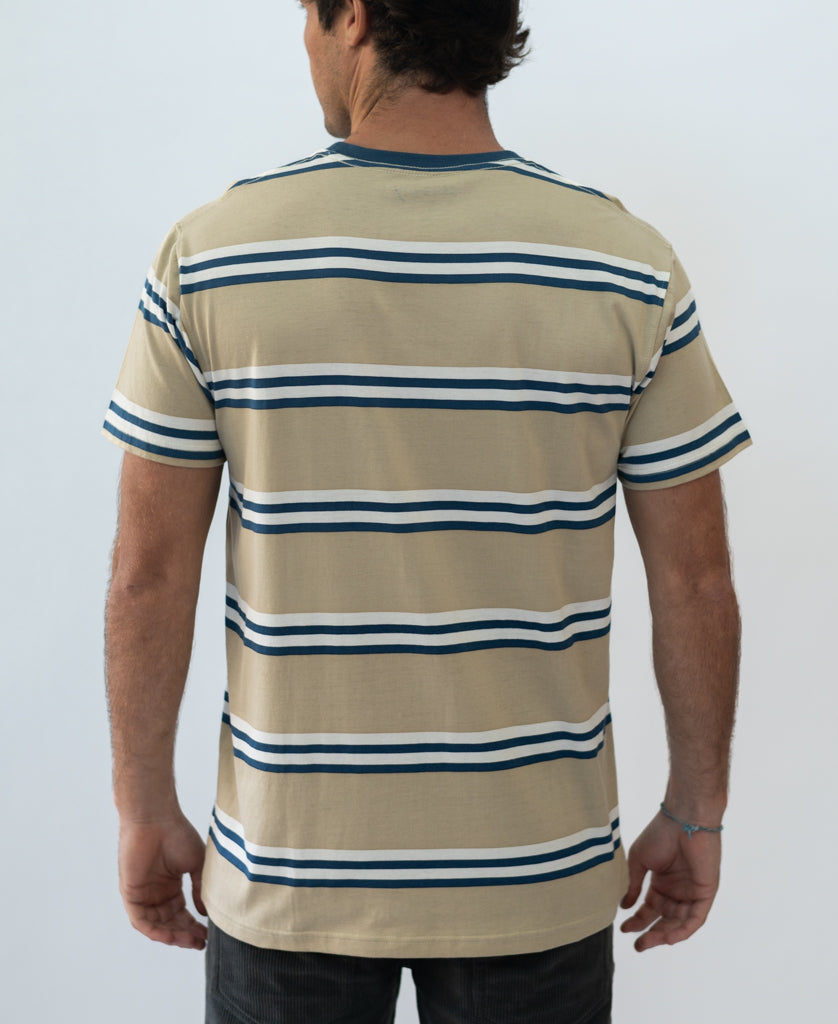 Golden Breed Bay Stripe Tee | Coffee - T-Shirts