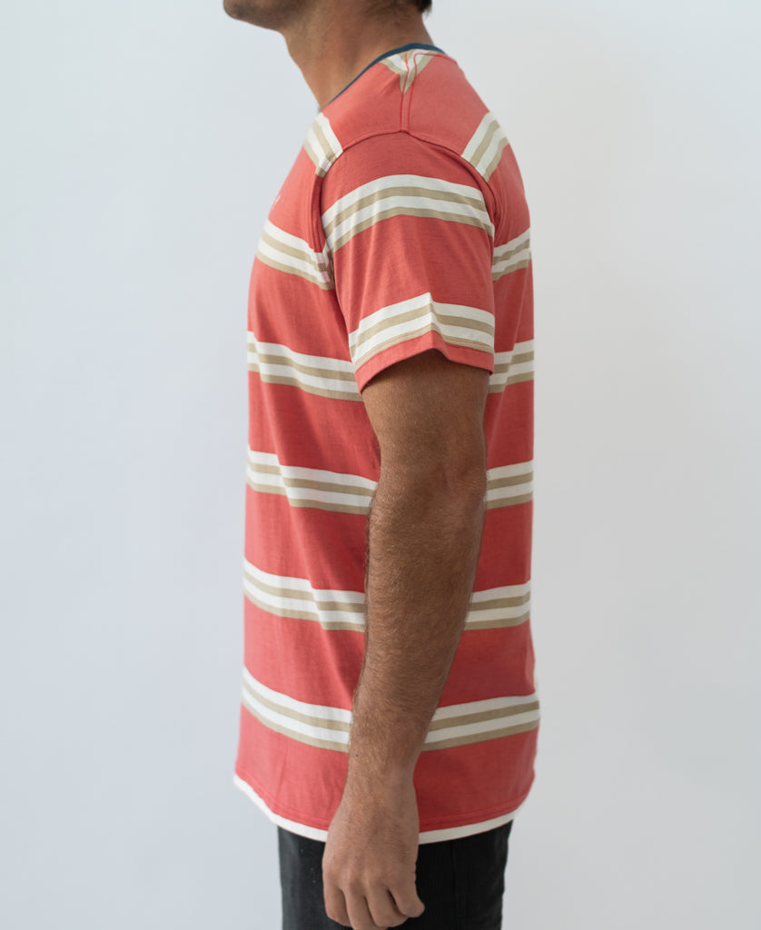 Golden Breed Bay Stripe Tee | True Red - T-Shirts