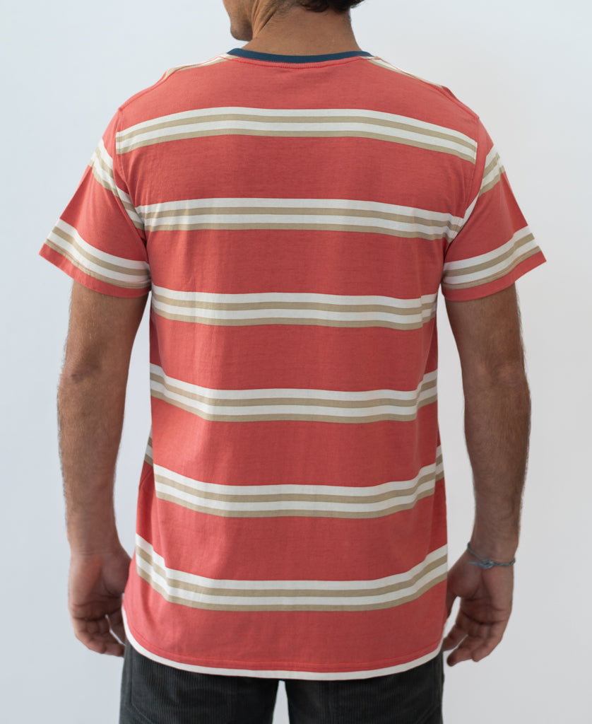Golden Breed Bay Stripe Tee | True Red - T-Shirts