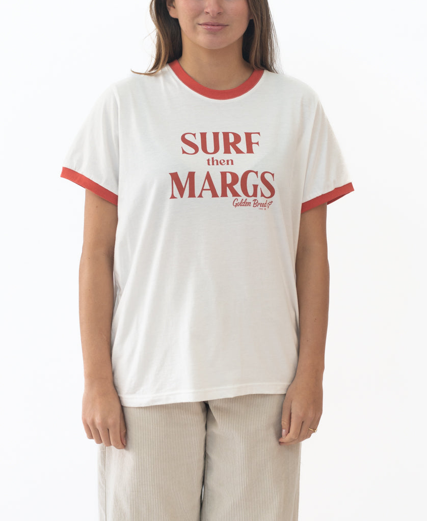 Golden Breed Becca STM Tee | Off White/Wash Red - T-Shirts