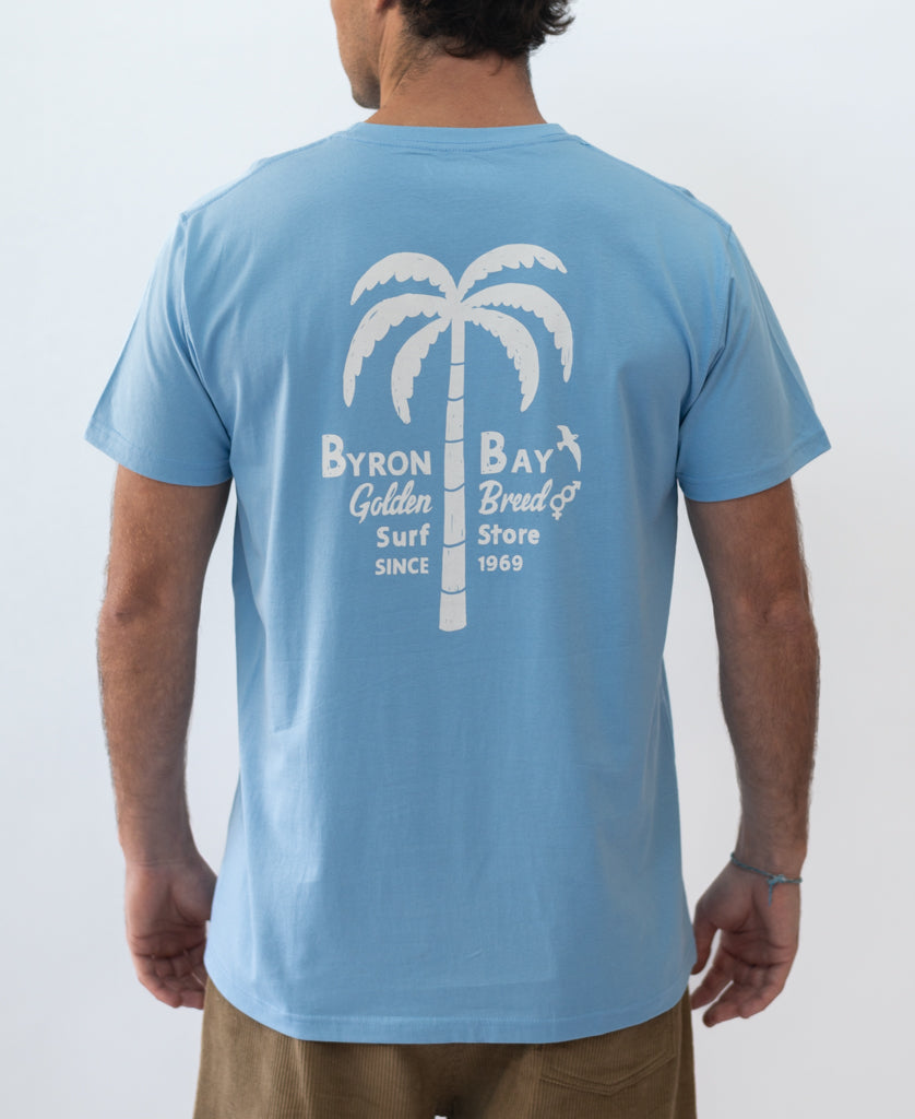 Golden Breed Byron Palm Loco Tee | Azure Blue - T-Shirts