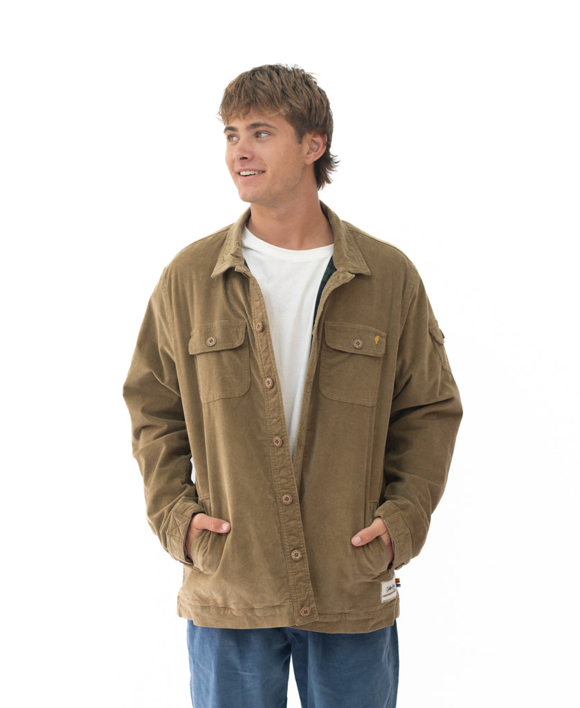 Golden Breed Cahoots Cord Jacket | Taupe - Coats & Jackets