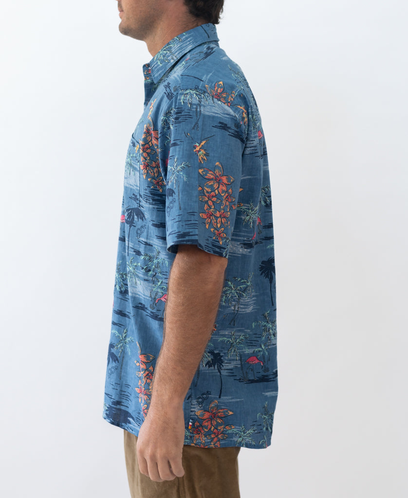 Golden Breed Flamingos Shirt | Vintage Navy - Shirts