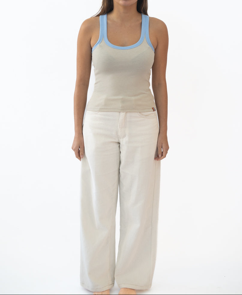 Golden Breed Flick Ringer Tank | Lt Grey/Fiinch - Tank Tops