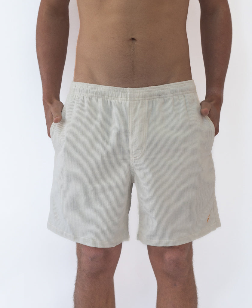 Golden Breed Floyd Cord Elastic Waist Walkshort | Off White - Shorts