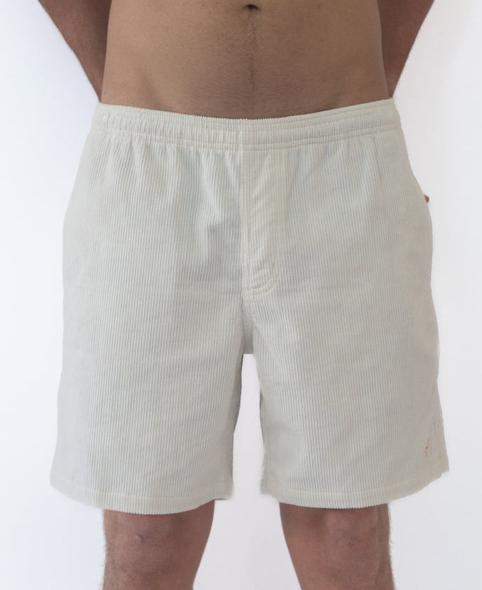 Golden Breed Floyd Cord Elastic Waist Walkshort | Off White - Shorts
