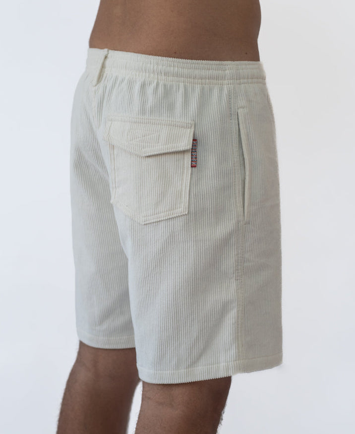 Golden Breed Floyd Cord Elastic Waist Walkshort | Off White - Shorts