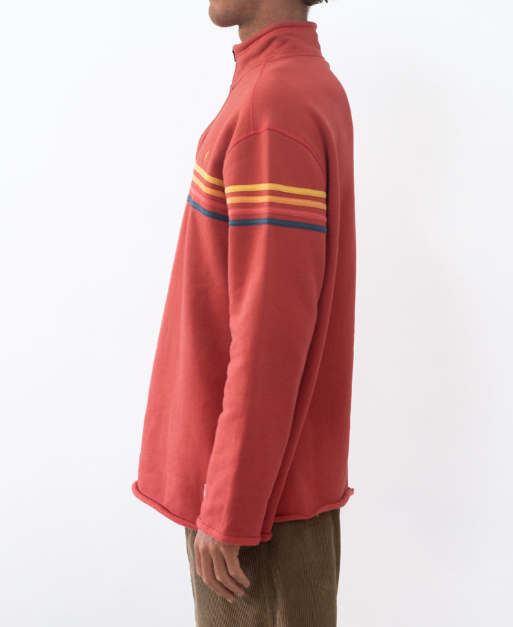 Golden Breed Fort 1/4 Zip Sweater | Wash Red - Sweaters