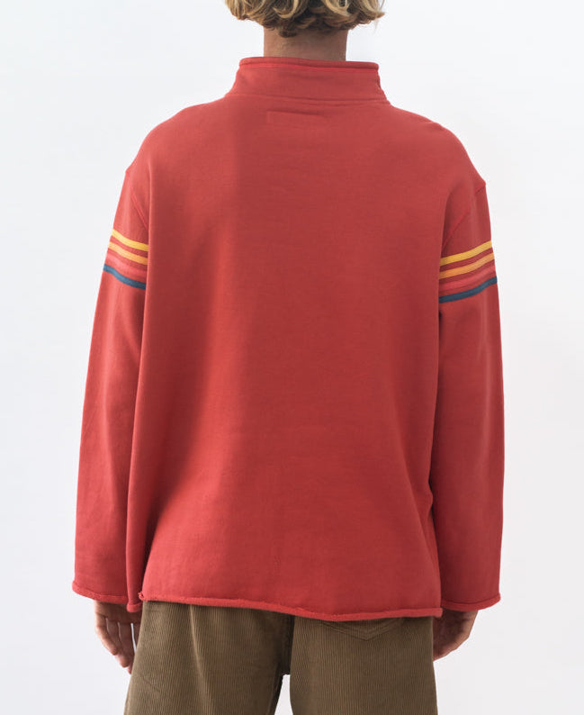 Golden Breed Fort 1/4 Zip Sweater | Wash Red - Sweaters