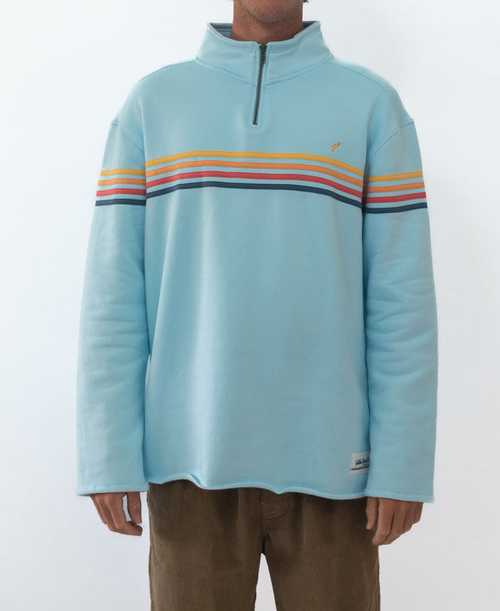 Golden Breed Fort 1/4 Zip Sweater | Turquoise - Sweatshirts