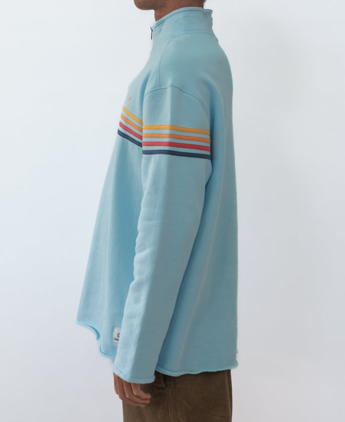 Golden Breed Fort 1/4 Zip Sweater | Turquoise - Sweatshirts