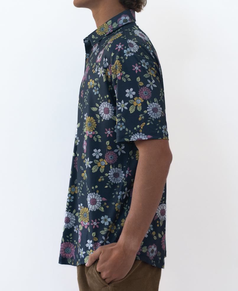 Golden Breed Gunna Happy Floral Shirt | Navy - Shirts