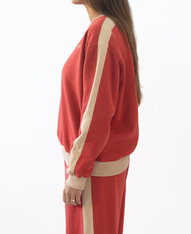 Golden Breed Koby Ringer Swear | Wash Red/Beige - Sweatshirts