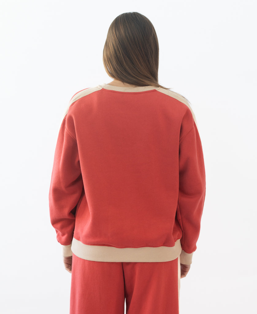 Golden Breed Koby Ringer Swear | Wash Red/Beige - Sweatshirts