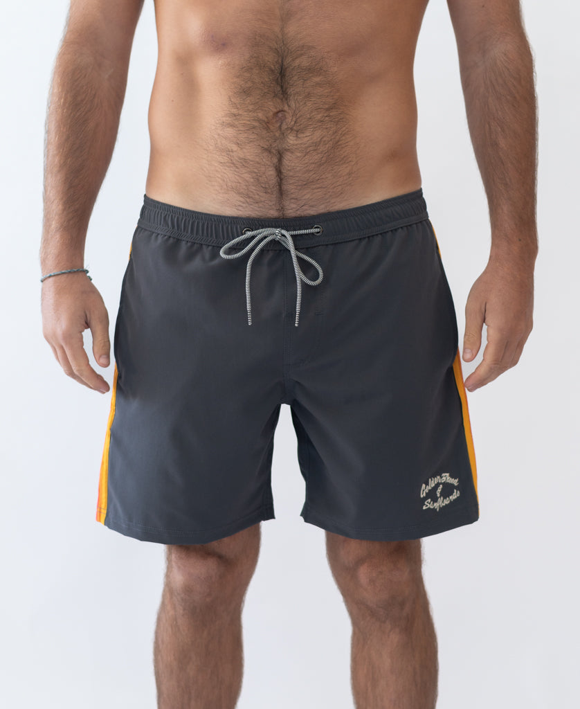 Golden Breed Long Island Elastic Boardie | Wash Black - Boardshorts