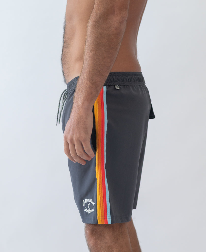 Golden Breed Long Island Elastic Boardie | Wash Black - Boardshorts