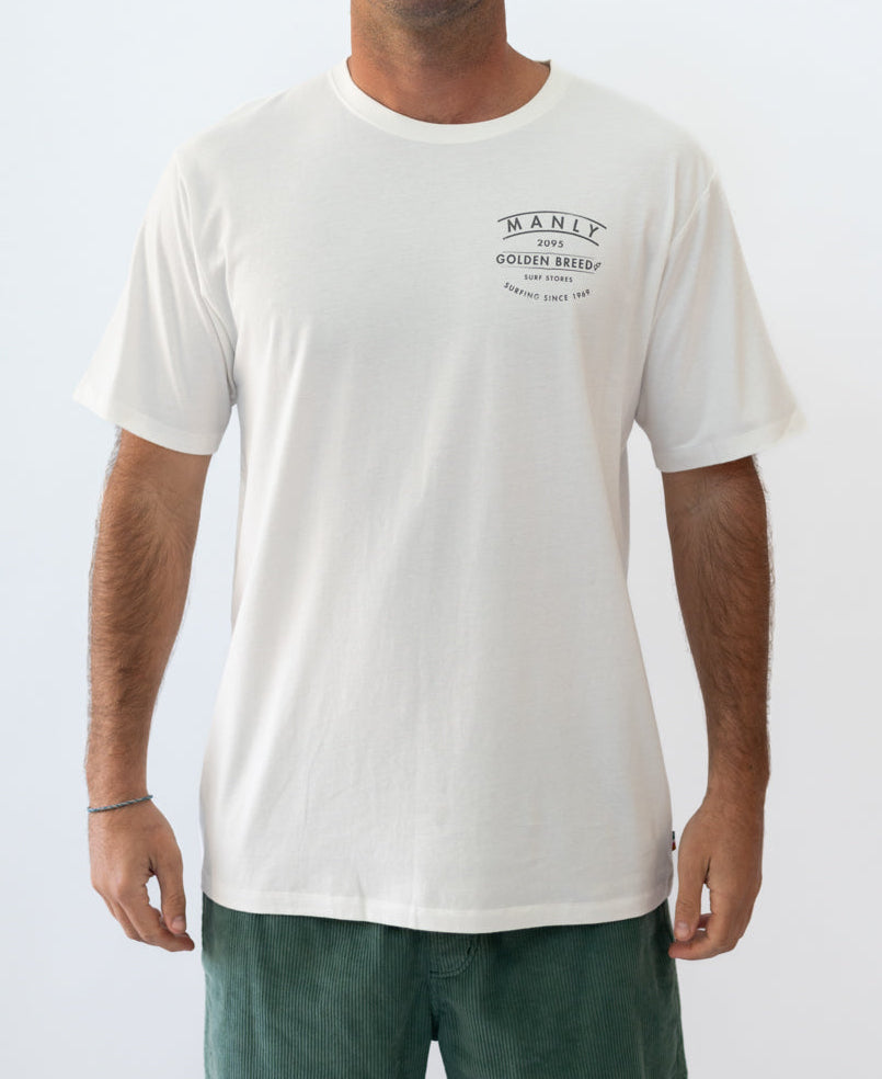 Golden Breed Manly Boards Tee | Off White - T-Shirts