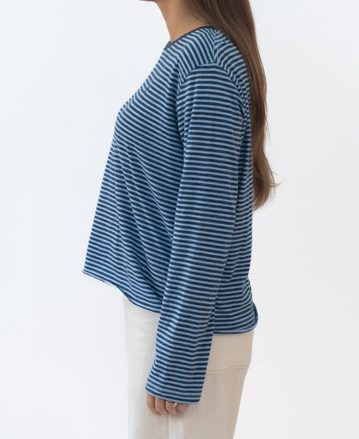 Golden Breed Mary LS | Finch/Navy - T-Shirts