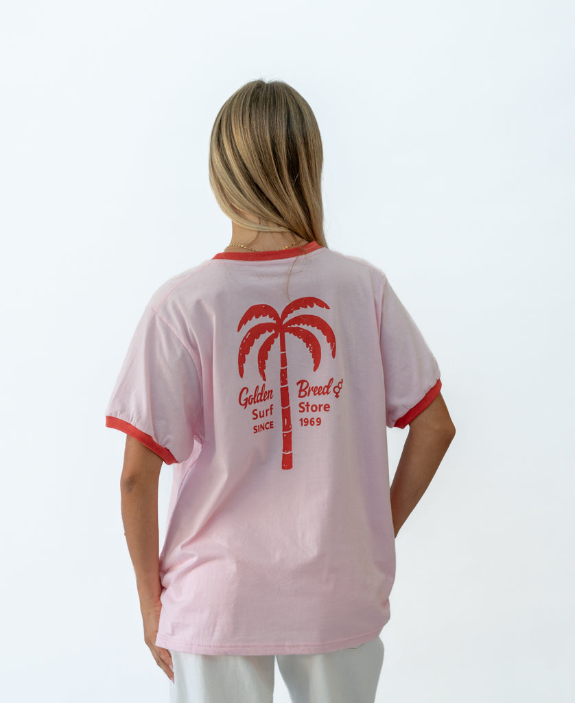 Golden Breed Palm Loco Retro | Baby Pink/Wash Red - T-Shirts