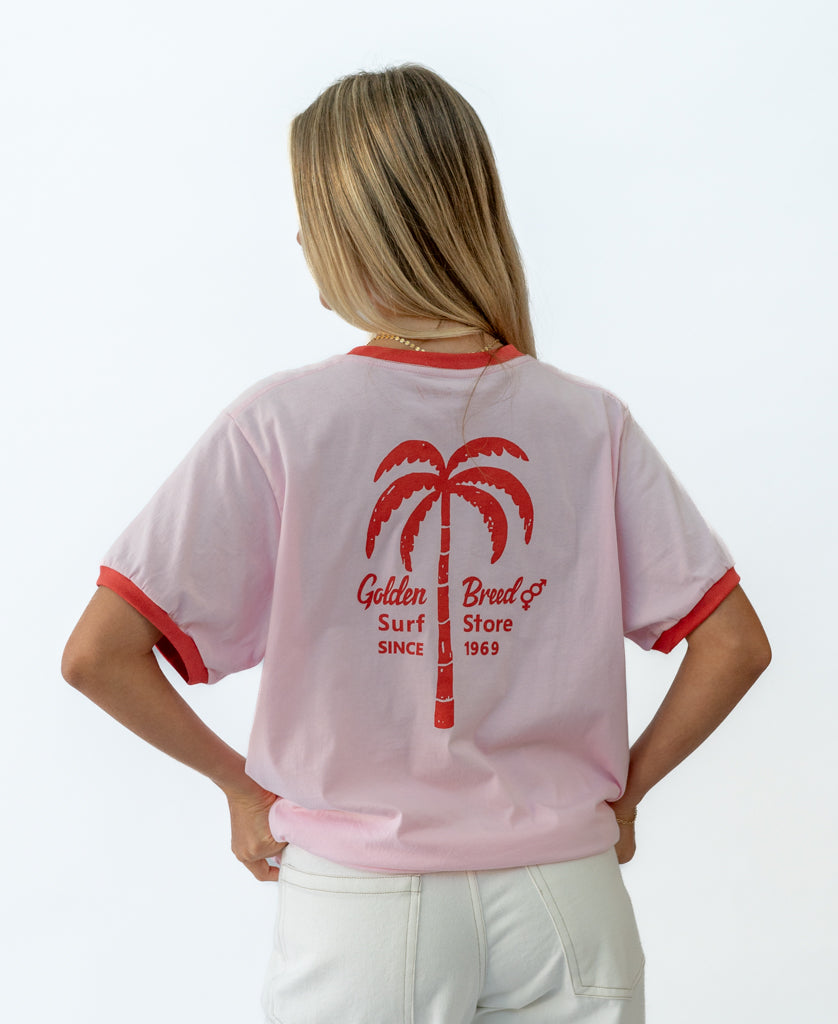 Golden Breed Palm Loco Retro | Baby Pink/Wash Red - T-Shirts