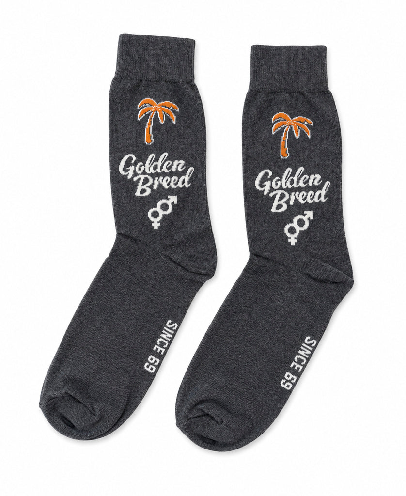 Golden Breed Palm Sock | Charcoal - Crew Socks