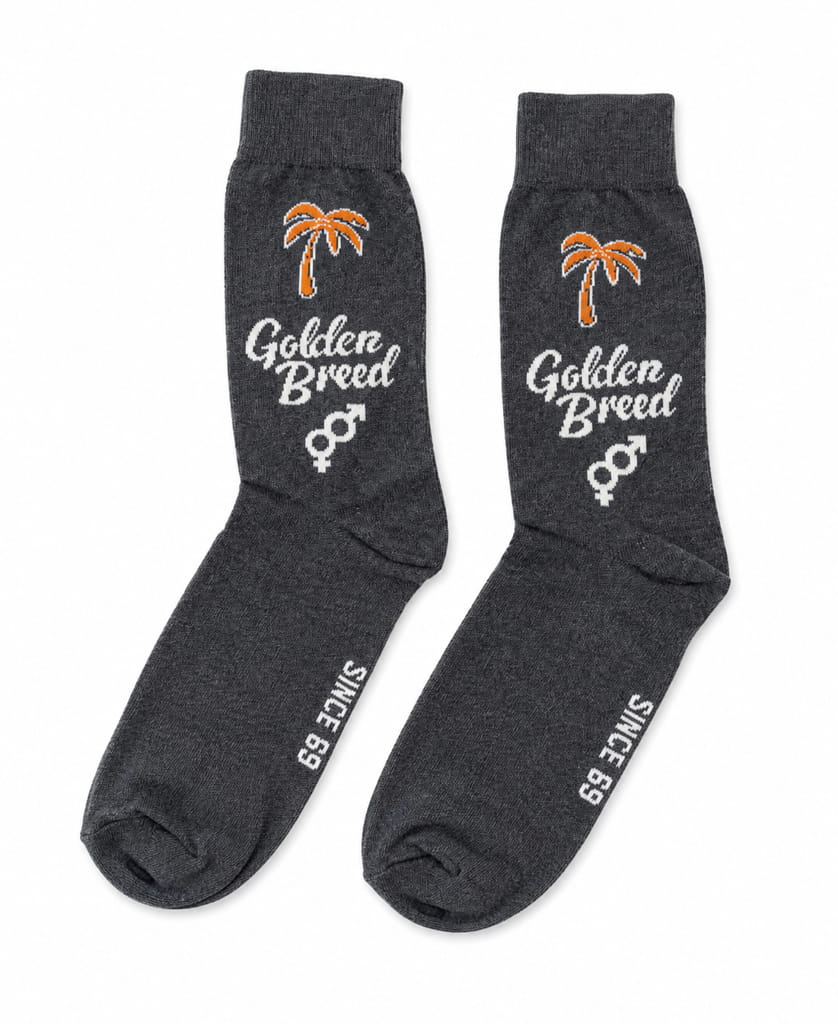 Golden Breed Palm Sock | Charcoal - Crew Socks