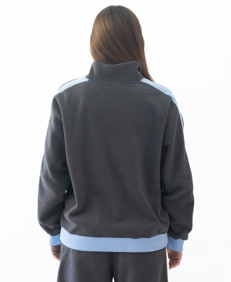 Golden Breed Peggy 1/2 Zip Retro Sweat | Charcoal/Finch - Uncategorized