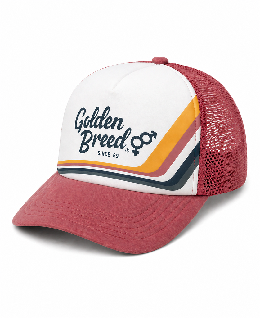 Golden Breed Retro Trucker Cap | True Red - Trucker Hats
