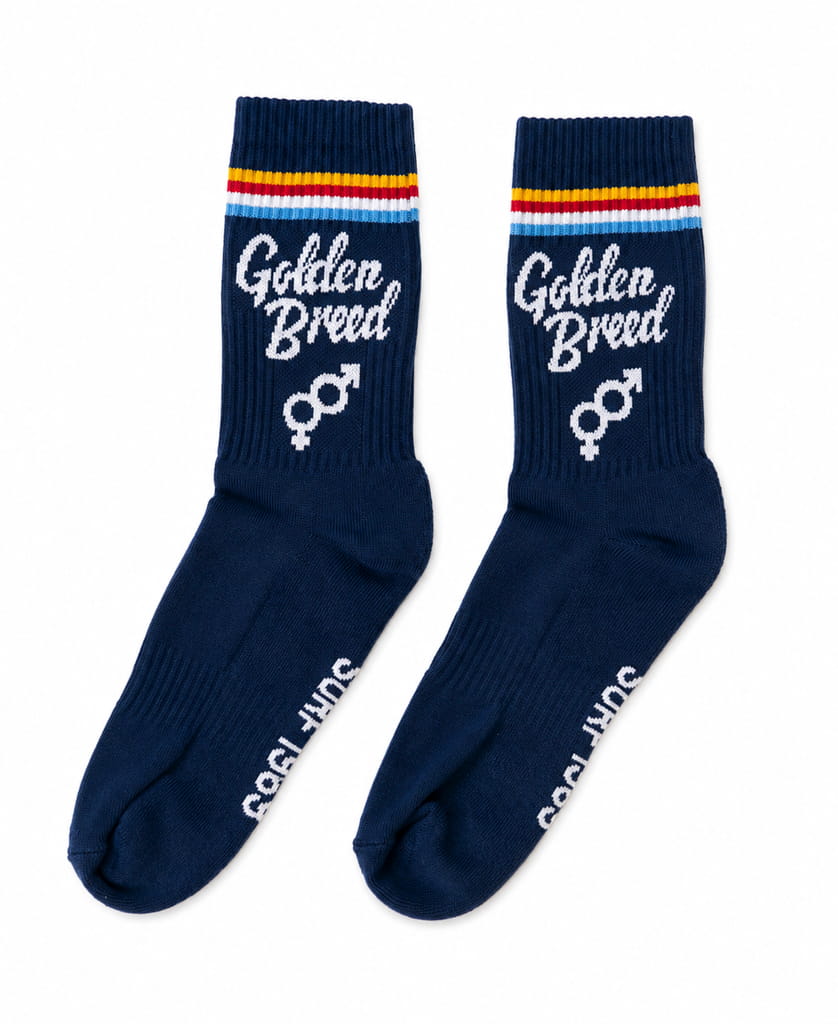 Golden Breed Stripe Sport Sock | Navy - Athletic Socks