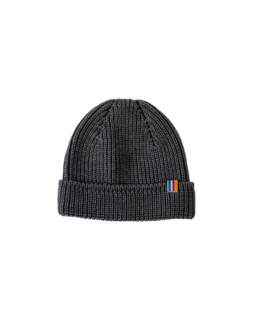Rib Wool Beanie | Charcoal