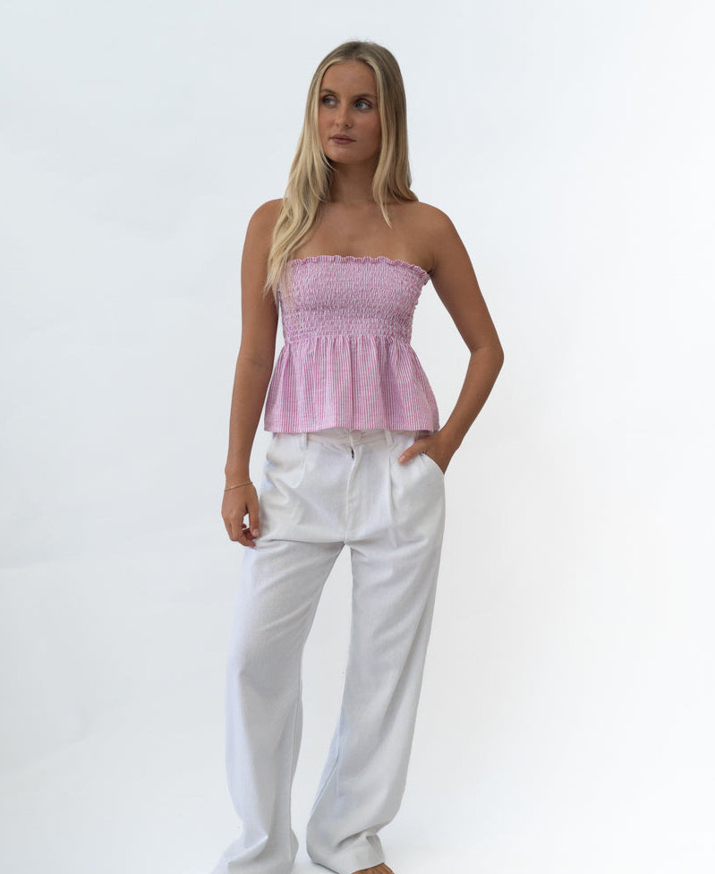 Lazy Beach Claire Pant | White - Trousers