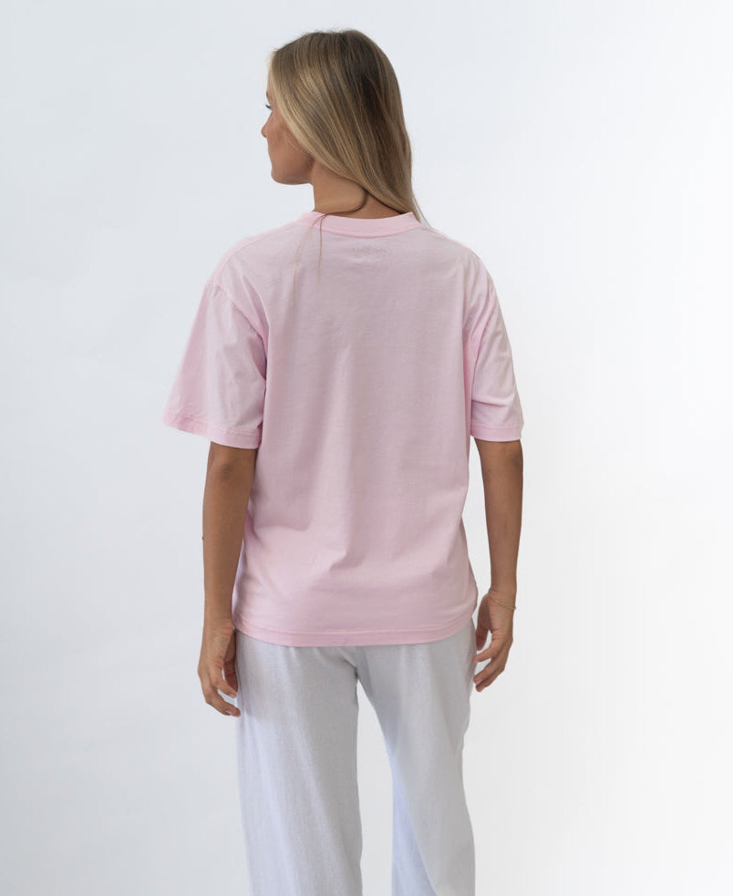 Lazy Beach LB Corp Tee | B.Pink/Dk Red - T-Shirts