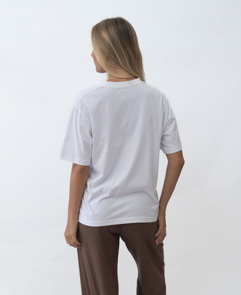 Lazy Beach LB Corp Tee | White/Blue - T-Shirts
