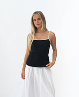Lazy Beach Flora Singlet | Black - Clothing Tops