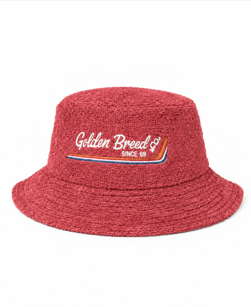 Golden Breed Norris Terry Bucket Hat | Wash Red - Bucket Hats