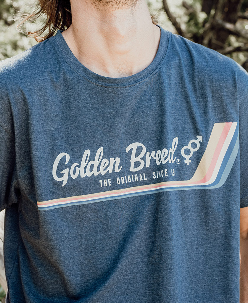 Deluxe Retro Surf Tee | Navy Marle - Golden Breed