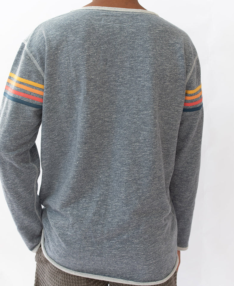 Long Island Rag Top | Navy Marle Stripe - Golden Breed
