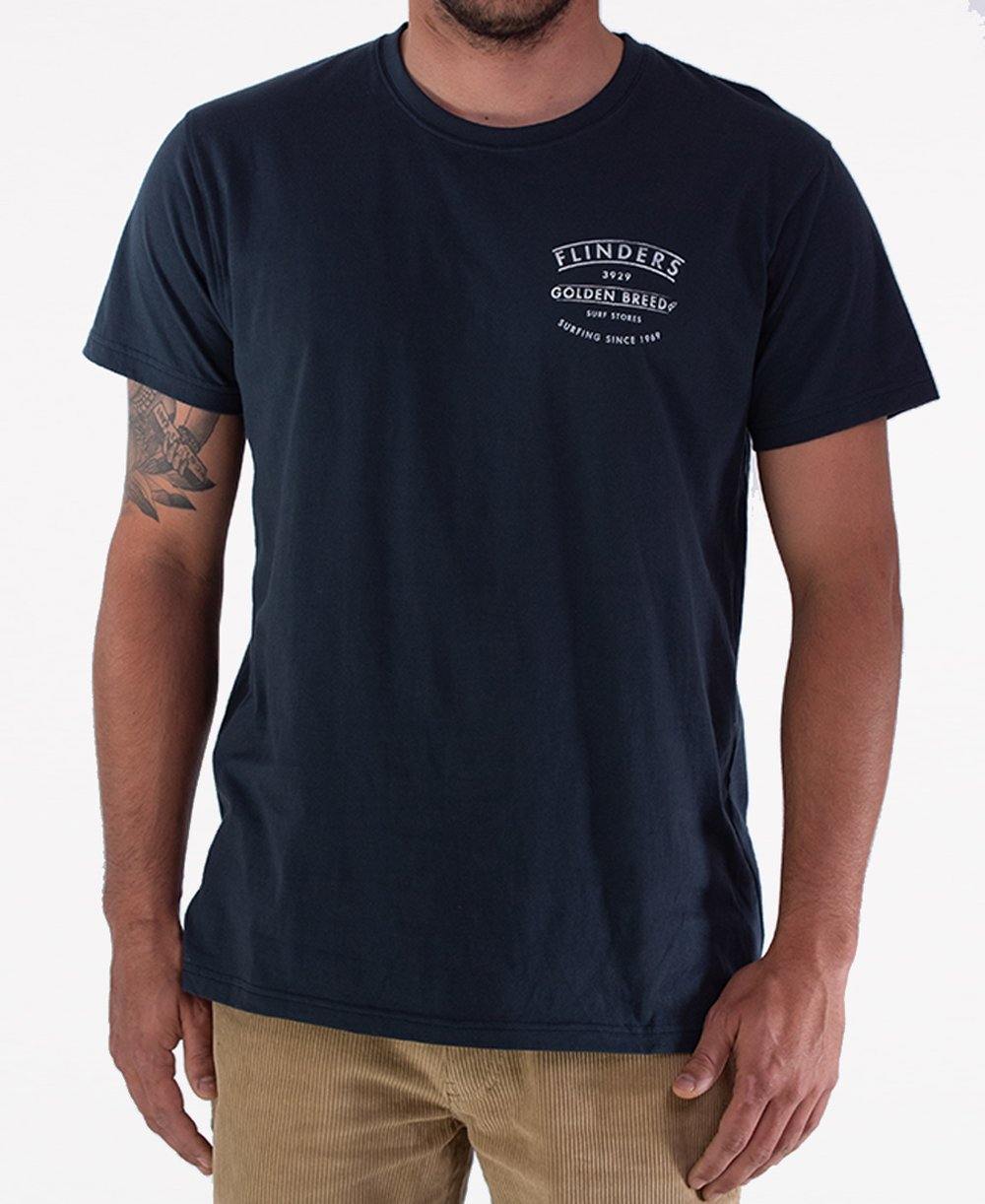 Flinders Boards Tee | Navy - Golden Breed