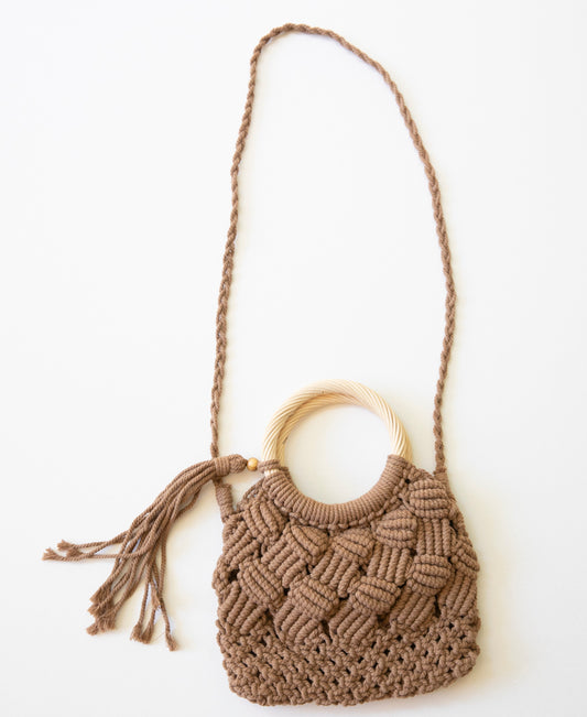 Rope Wood Bag Tassel | Chocolate