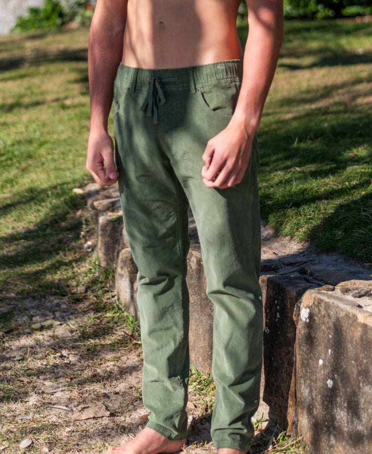 Golden Breed Catch Stretch Cord Pant | Khaki - Pants