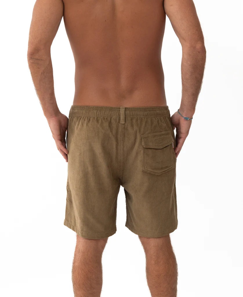 Floyd Cord Elastic Waist Walkshort  | Taupe