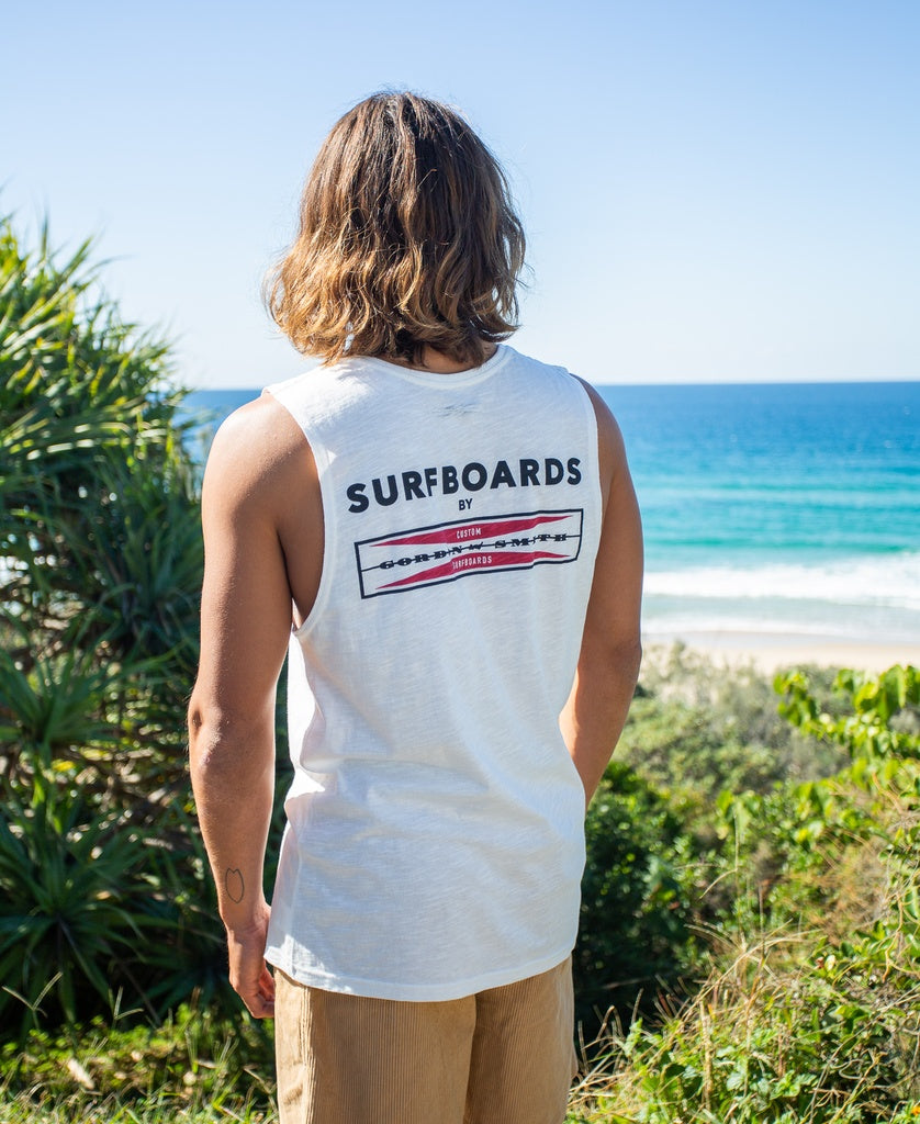 GS Corp Logo Muscle Top | Off White - Golden Breed