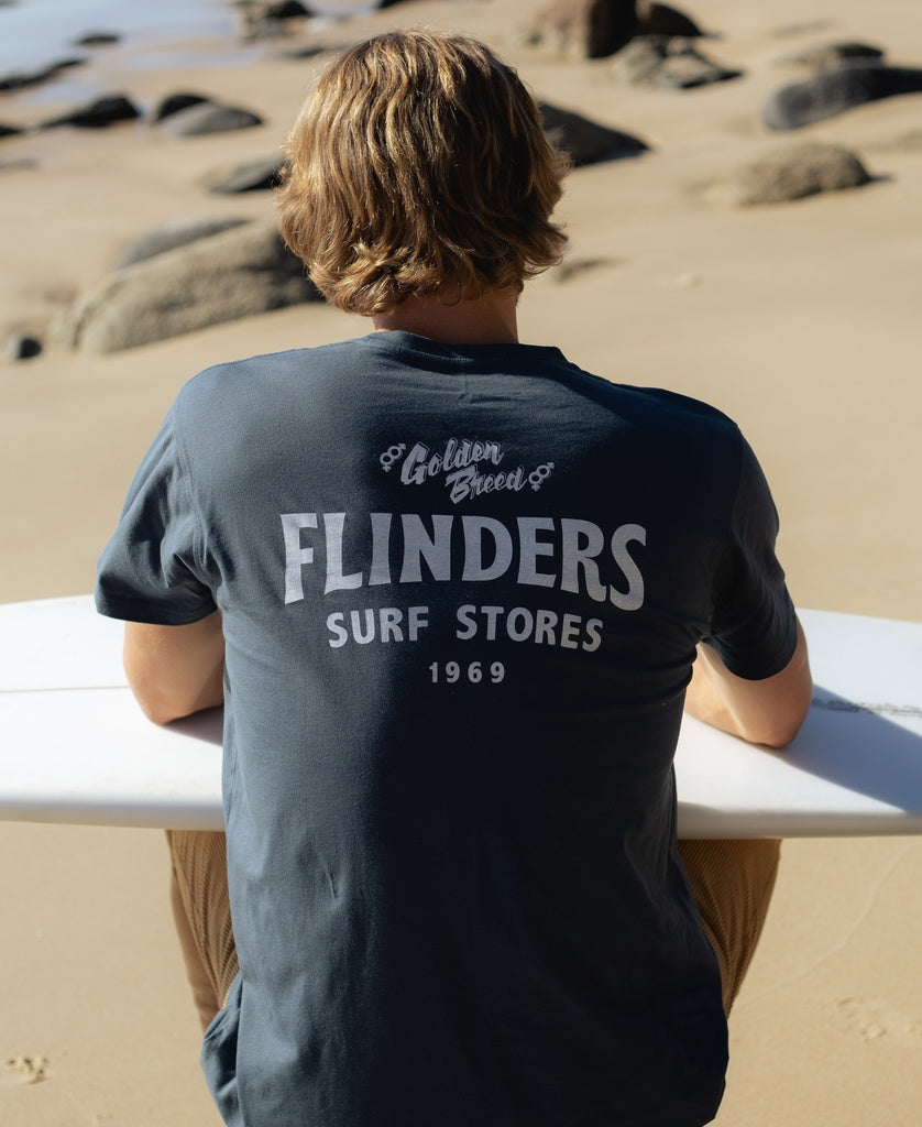 Flinders Easy Rider Tee | Wash Black - Golden Breed