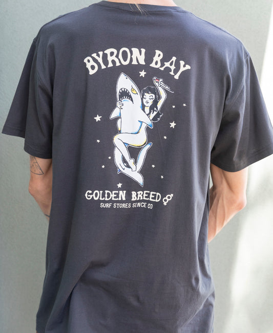 Byron Shark Girl Tee | Wash Black