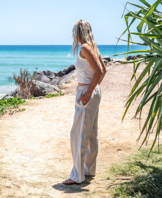 Gigi Retro Linen Pant | Natural
